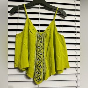 #9)  Society Girl green embroidered crop top